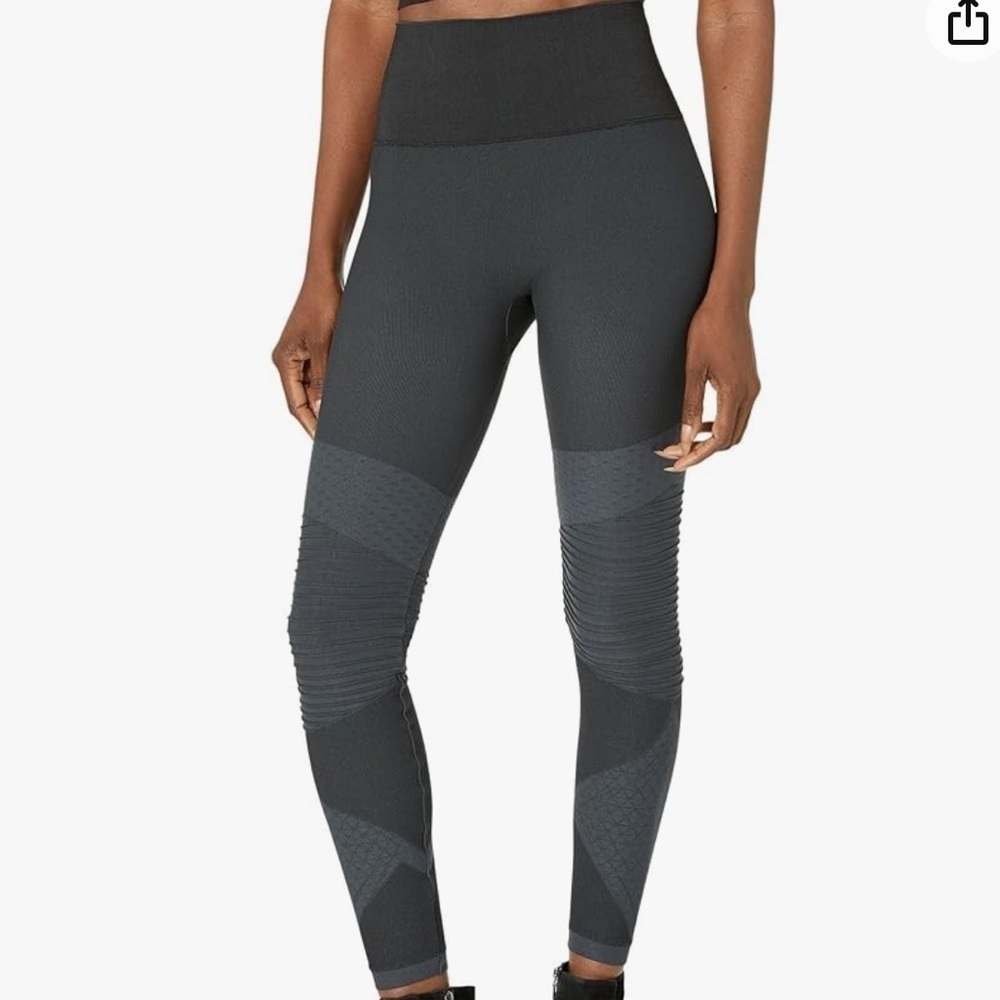 Spanx seamless moto leggings women’s medium grey black
